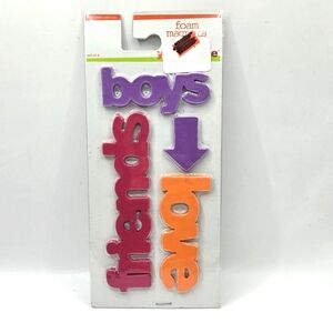 Vintage Y2K 3D Foam Magnets Set NEW Boys Friends Love Girl Pink 4 Pieces